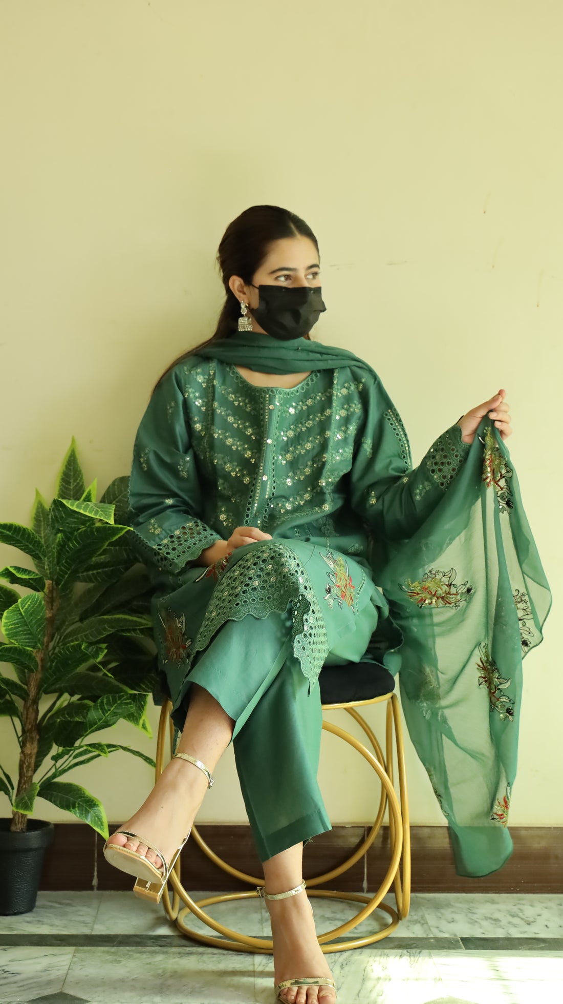 3 Piece-Embroided Lawn  Stitched