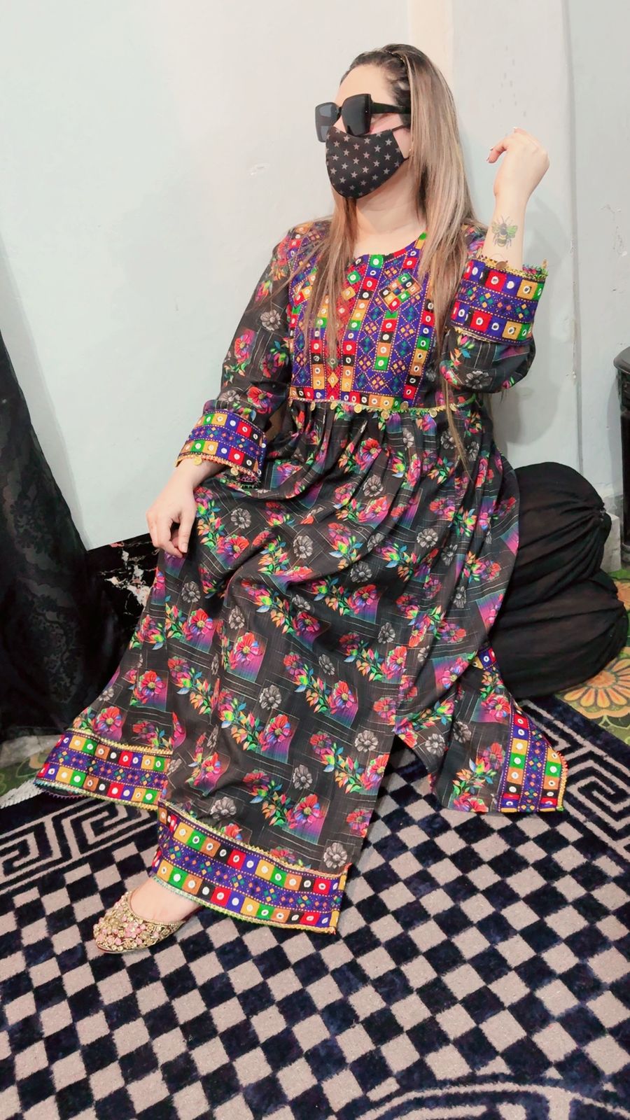 printed lawn frock